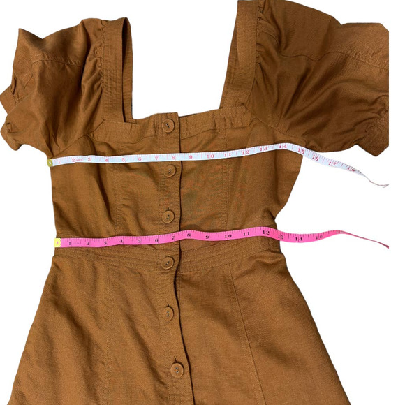 Madewell NWT Seamed Puff-Sleeve Midi Dress Size 00 - Picture 6 of 8